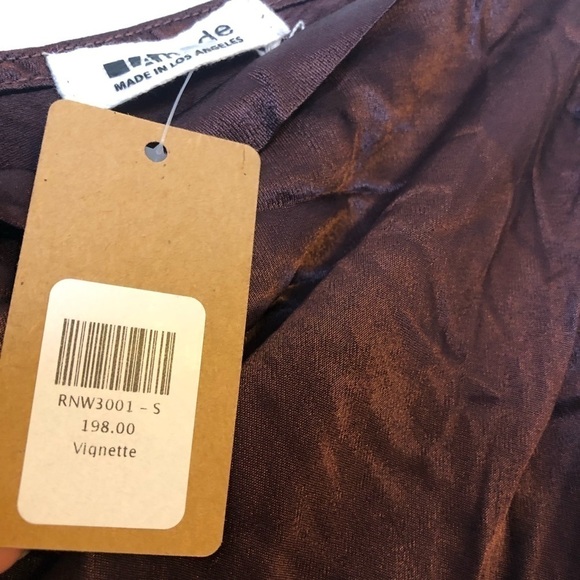 NWT LAmade Sadie Satin Silky Draped Chest Midi Dress Small - Picture 9 of 12